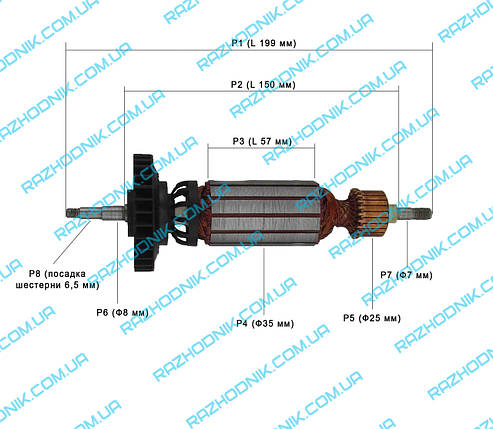 Якір на болгарку DeWALT D28136 , фото 1
