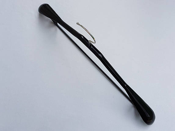 Плічка вішалки тремпеля металевий в силіконовому покритті широкий чорного кольору , довжина 43,5 см, фото 2