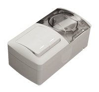 Вимикач ОП-2 + Розетка ОП-1EVA з/к біла з кришкою