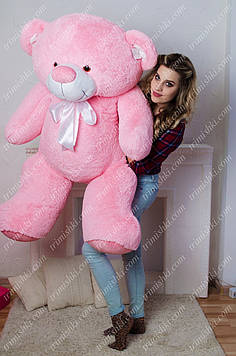 М'яка іграшка Ведмедик Бойд 160 см/ 85 см Велика іграшка Милий плюшевий ведмедик Ведмедик м'який із плюшу Рожевий