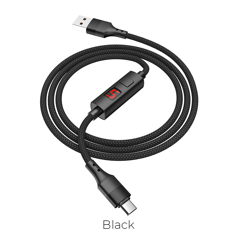 Кабель Hoco Micro USB Central Control Timing S13 | 1.2M, 2.4A | 000005693-up, фото 1