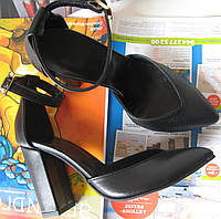 Mante! Красивые женские кожа черного цвета босоножки туфли каблук 10 см весна лето осень