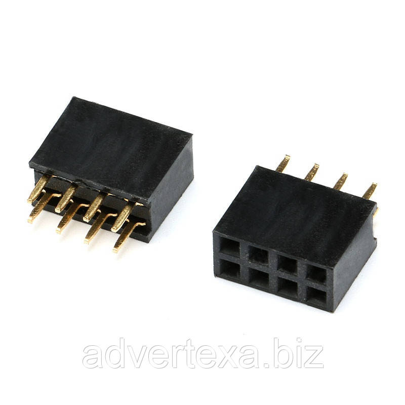 Разъем 2x4pin двухрядный, мама, 2.54мм шаг