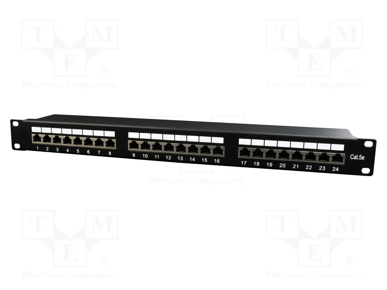 Патч-панель Gembird Cablexpert NPP-C524-002, 24 порта RJ45, кат. 5e, 19″, 1U, черная, фото 1