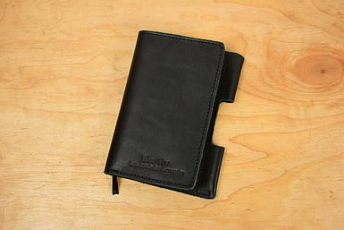 Обкладинка для блокноту А6 з натуральної шкіри колір Чорний