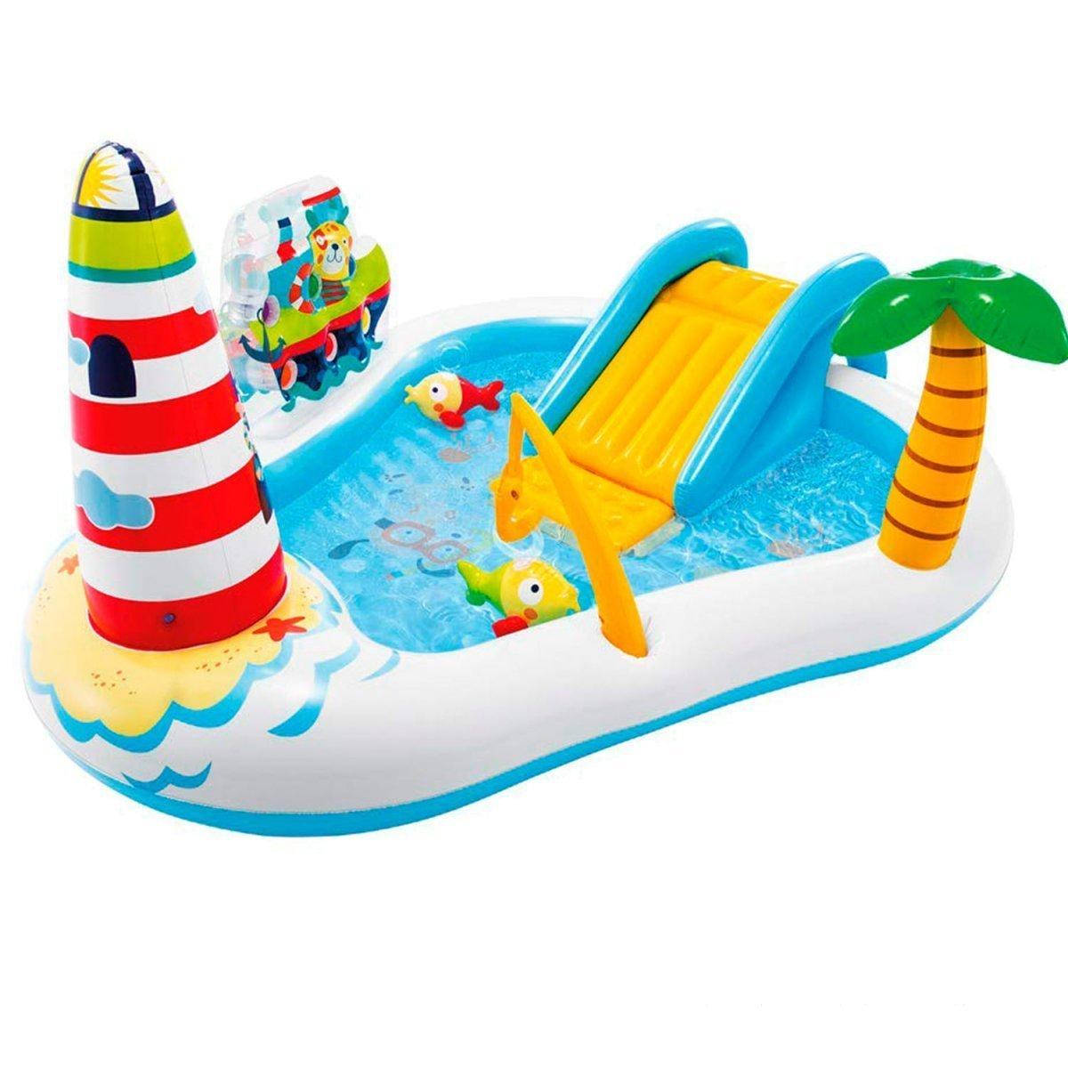 

Надувной игровой центр Intex 57162 «Веселая рыбалка» с горкой, 218 x 188 x 99 см, Белый