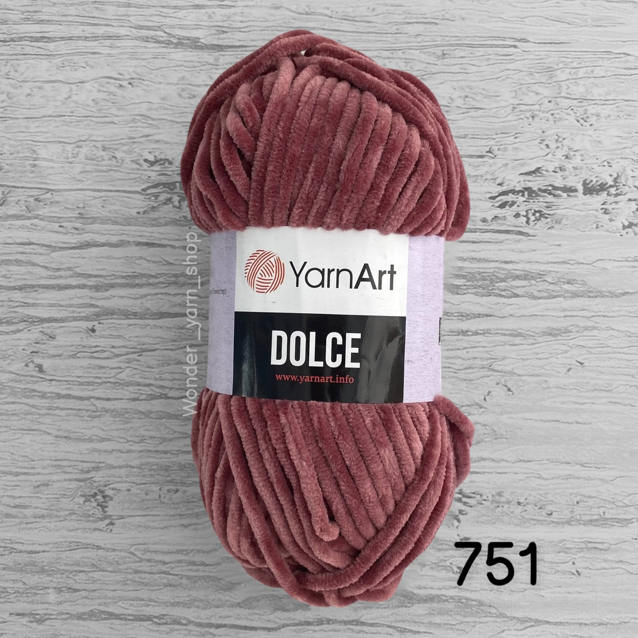 

Плюшевая пряжа YarnArt Dolce (ЯрнАрт Дольче) 751, сухая Роза