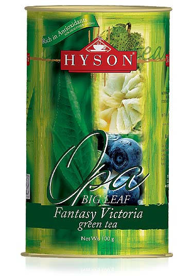 

Чай зеленый крупнолистовой Hyson Fantasy Victoria с ароматом саусепа и черники 100 г ж/б