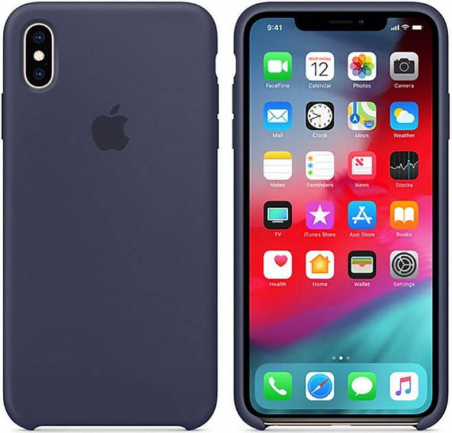 

Чехол-накладка Apple Silicone Case for iPhone Xs Max, Midnight Blue (HC), Синий