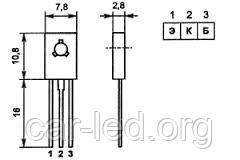 КТ817В (аналог BD235) транзистор NPN (3А 60В) 25W (ТО126) - фото 4 - id-p35482531