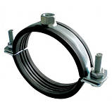 Хомут для труби 6 (158-168 мм) з гумовим ущільнювачем і гайкою під шпильку М8, фото 2