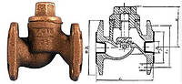 Клапан обратный чугунный фланцевый 16ч3р,п д.25