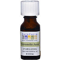 Aura Cacia, 100% чисте ефірне масло, цитронелла ява, 0,5 рідких унцій (15 мл)