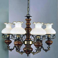 Люстра RECCAGNI ANGELO L 620/6 бронза/білий/дерево