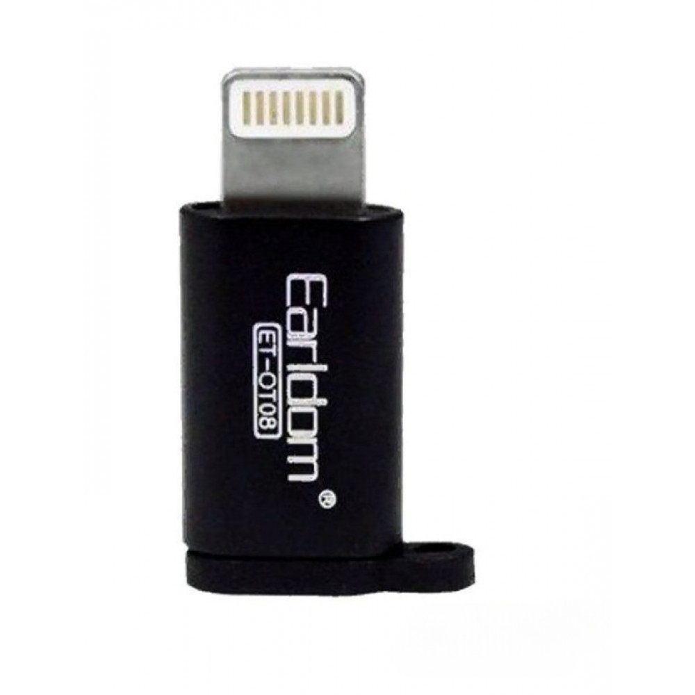 Адаптер Lightning — Micro-USB — Earldom ET-OT08 чорний, фото 1