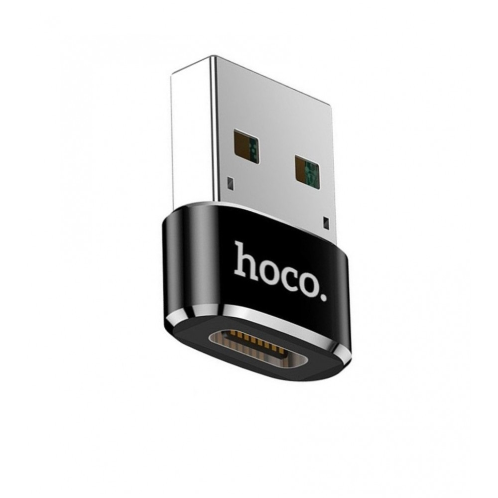 Адаптер USB-A — USB-C — Hoco UA6 чорний, фото 1