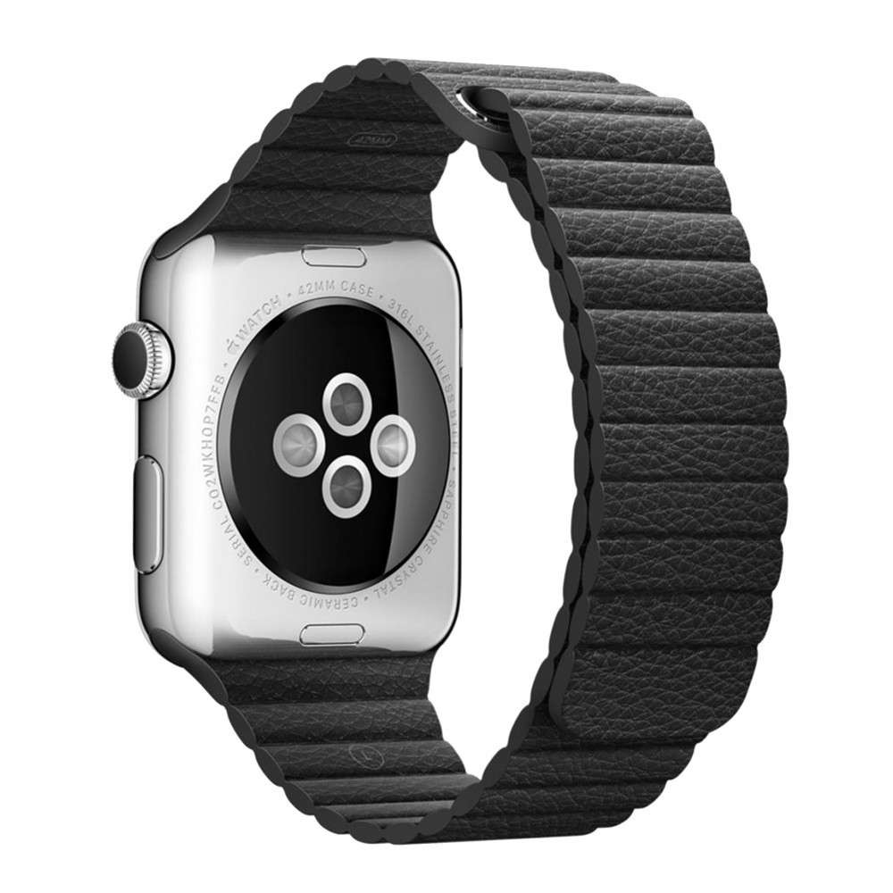 Ремінець Leather Loop, шкіряний, Apple Watch 42/44/45/49 мм — Black, фото 1