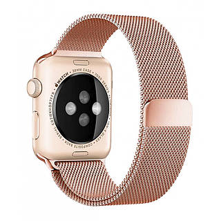 Ремінець Milanese Loop, міланська петля,  Apple Watch 38/40/41 мм — Rose Gold