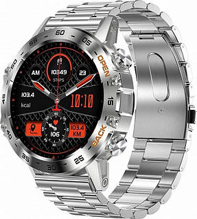 Смарт-годинник Gravity GT9-3, круглий, срібний, з дзвінками та IP67