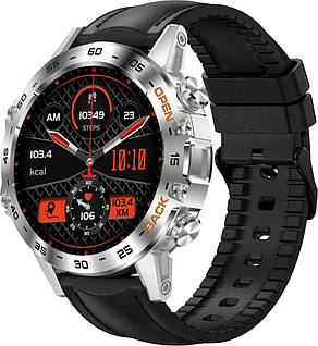 Смарт-час Gravity GT9-6, 1.39" IPS, Bluetooth, кожаный ремешок