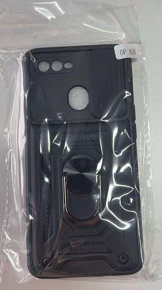 Armor Case With Curtain for Oppo A12 / A5s / A7 2018 — Black, фото 1