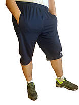 Бриджі чоловічі трикотажні у великих розмірах 3XL — 6XL Шорти довгі Батал (Чорний колір), фото 4