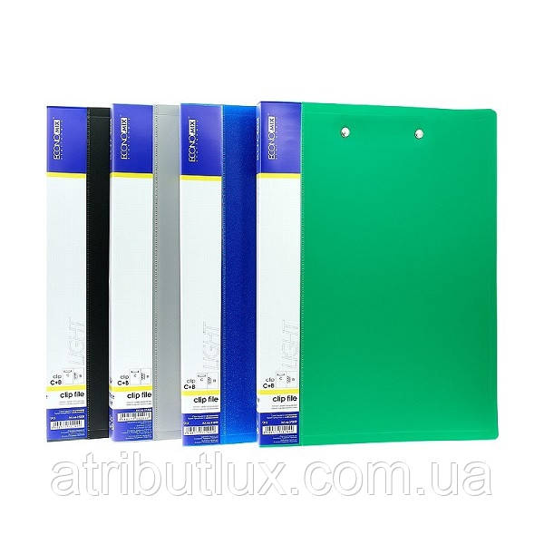 Папка А4 пластикова CLIP В+С Light 500 мкм МІКС, фото 1