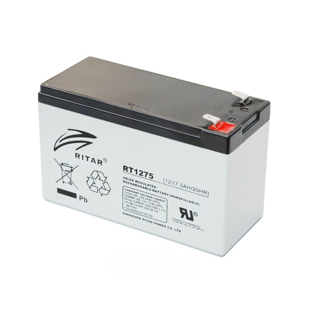 Акумуляторна батарея RITAR AGM RT1275 12V 7.5 Ah