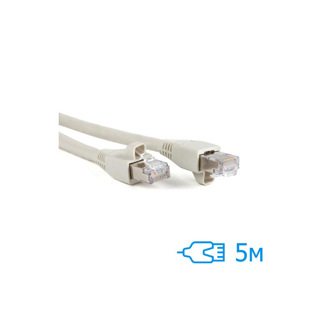Патч-корд 5 м FTP, Cat.5e литий сірий