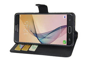 Чорний шкіряний чохол-книжка Samsung Galaxy A5 (2017) / A520