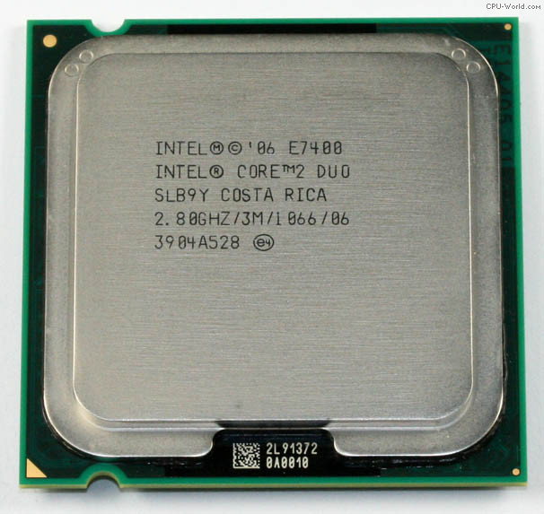 Процессор Intel Core2 Duo E7400 2.80GHz/3M/1066 s775, tray - фото 1 - id-p35511290