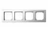 Рамка 4 постова, сріблястий металік, Epsilon