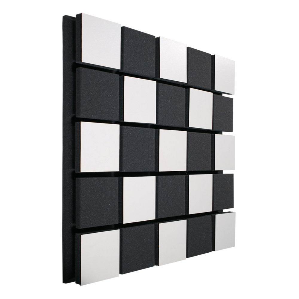 Акустична панель Ecosound Tetras Acoustic Wood White 50х50см 53мм колір чорно-білий