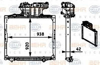 Радиатор охлаждения двигателя HELLA BEHR основной для тягача MAN TGA 8MK376721681