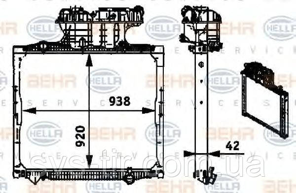 Радиатор охлаждения двигателя HELLA BEHR основной для тягача MAN TGA 8MK376721681 - фото 1 - id-p530087247