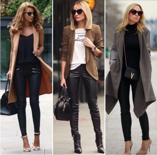 з чим носити шкіряні легінси фото