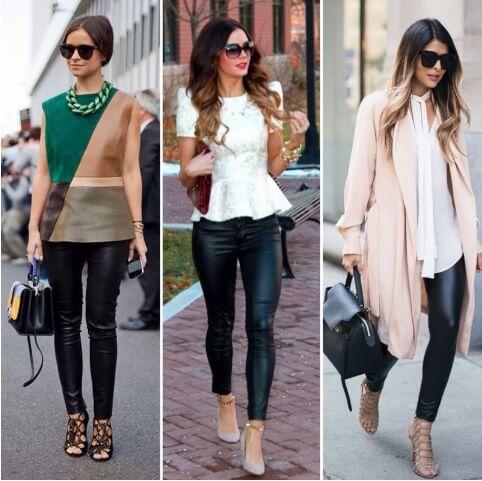 шкіряні легінси з чим носити фото