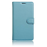 Голубой кожаный чехол-книжка для Samsung Galaxy A5 (2017) / A520