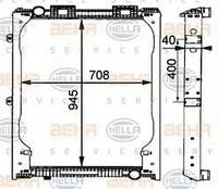 Радиатор охлаждения основной MAN F2000 Comandor 8MK376721481 HELLA BEHR