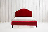 Двоспальне ліжко "Mary" 160*200 з м'яким фігурним узголів'ям декорованим гвоздиками на дерев'яних ніжках, фото 2