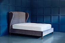Двоспальне ліжко "Woolf" 160*200 з м'яким високим узголів'ям і вушками
