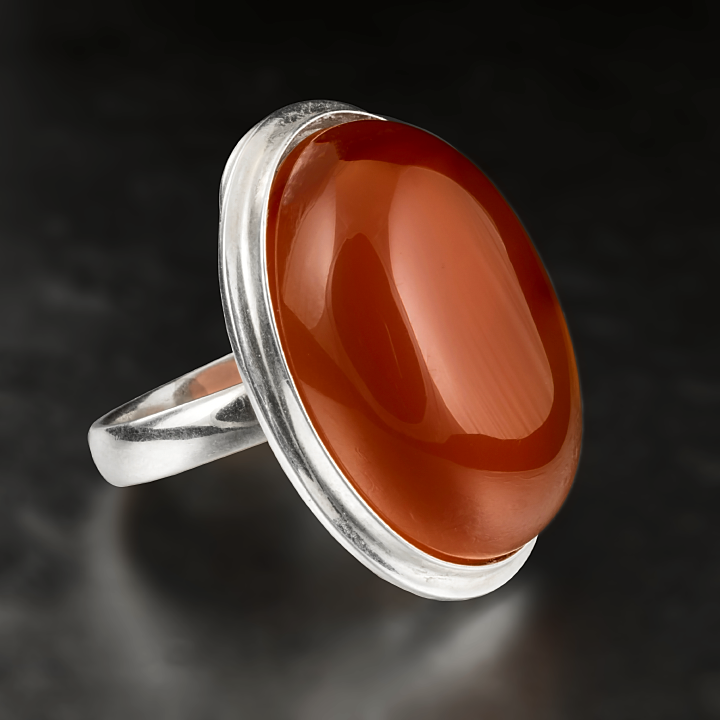 Сердолик, 25х18 мм, срібло 925, кільце, 454КС