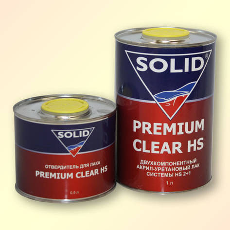 Лак автомобільний Solid Premium Clear HS 1л з затверджувачем 0,5 л, фото 2