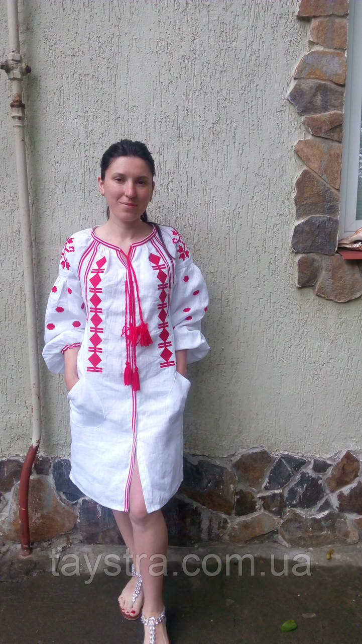 Туніка вишита сукня льон, вишиванка, білизна, Bohemian, етно-туніка в Бохо-стилі