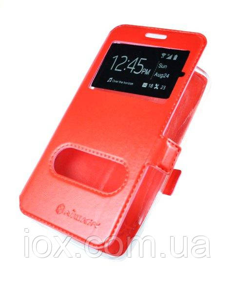 Червона шкіряна чохол-книжка Nillkin на магнітній застібці для Lenovo Vibe C2, фото 1