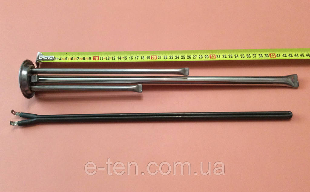 Фланець-колба (нержавійка) Ø63мм + сухий тен 1200W (з 2-ма трубками під термостати) для бойлерів Thermex