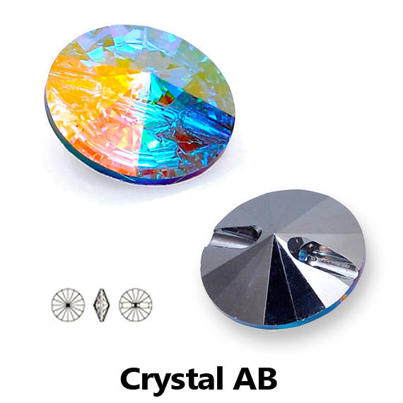 Пуговицы Swarovski 14мм*1шт Цвет Crystal AB(хамелеоны) - фото 4 - id-p287243167