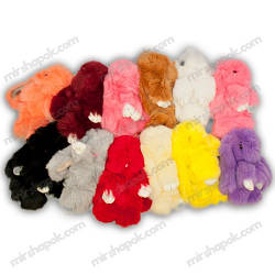 Хутряний брелок кролик, довжина 20 см, KB01