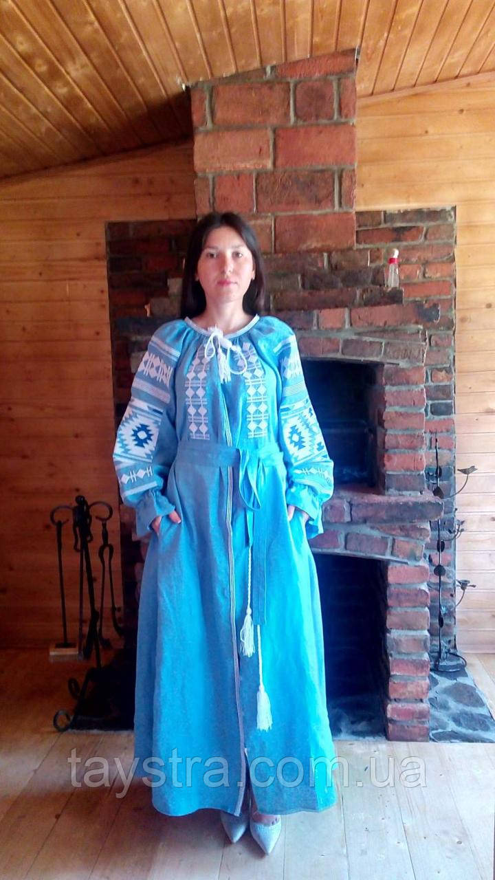 Бохоплаття жіноче вишите бохо, вишиванка льон, етно, стиль бохо шик, вишиті плаття вишиванка