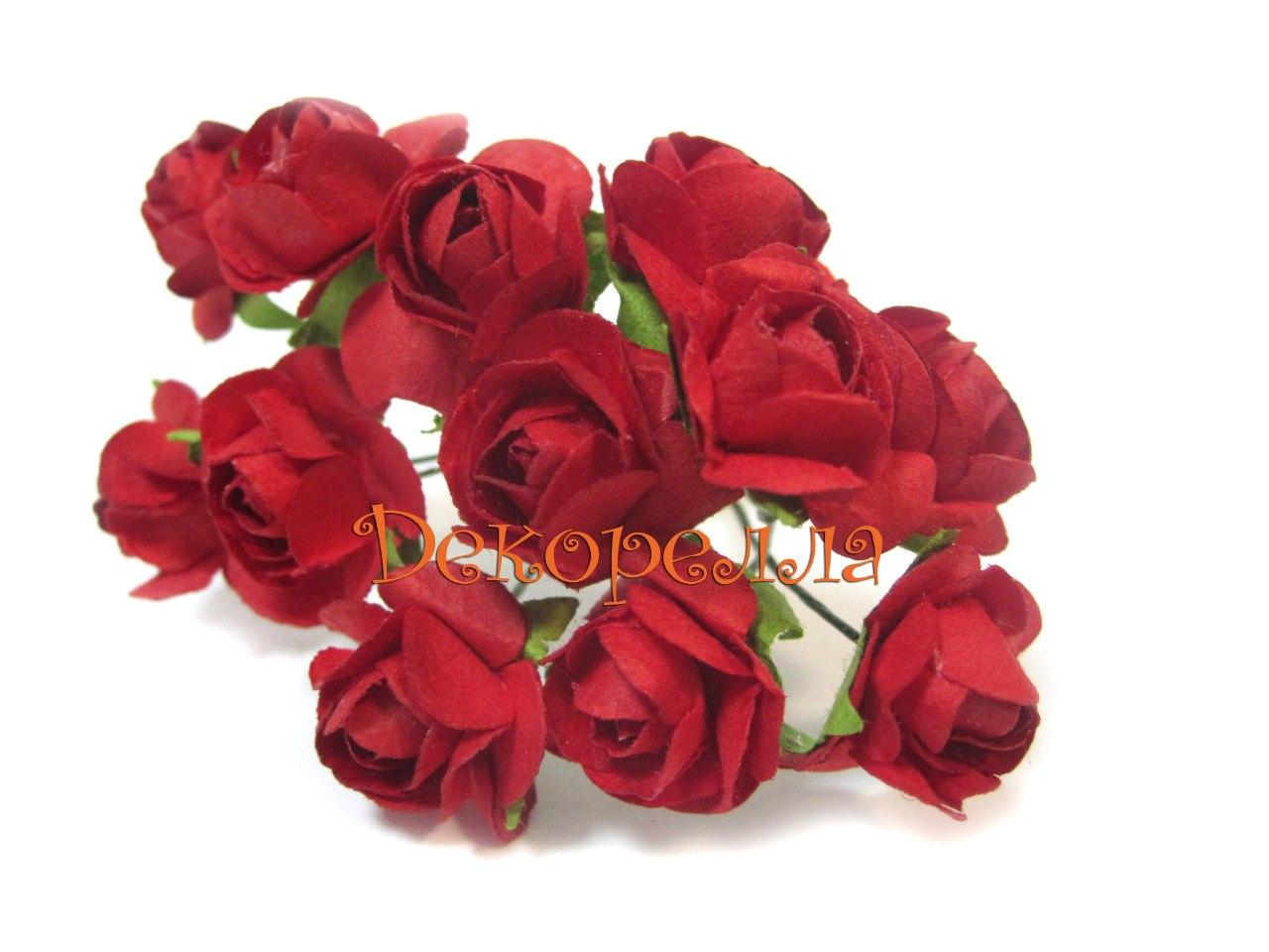 Букет паперових троянд, 1,6 см (червоні)